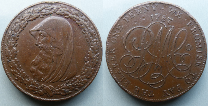 Anglesey 1787 druid's head penny D&H 18